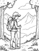 Hiking coloring page