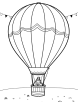 Hot air balloon at a fair coloring page