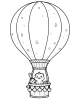 Hot air balloon during a festival coloring page