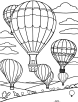 Hot air balloon festival coloring page