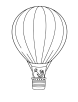 Hot air balloon ride coloring page