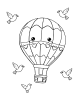 Hot Air Balloon Coloring Page