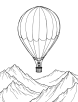 Hot air balloon with a basket coloring page