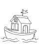 Houseboat coloring page