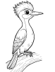 Huge woodpecker coloring page