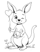 Kangaroo and joe with balloon coloring page