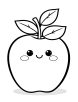 Kawaii apple coloring page