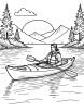 Kayak during sunset coloring page