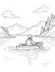 Kayak in a tranquil setting coloring page