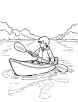 Kayak on a lake coloring page