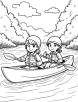 Kayaking adventure coloring page