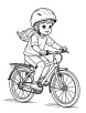 Kid riding bicycles coloring page