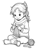 Knitting coloring page