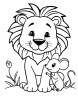 Lion and the mouse coloring page