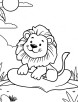 Lion sitting on the log coloring page