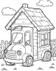 House and Building Coloring Page