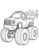 Monster truck with flame coloring page 2