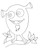 Monster with big eyes coloring page