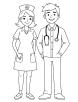 Nurse and doctor coloring page