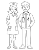 Doctor and Nurse Coloring Page