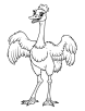 Ostrich dancing coloring page