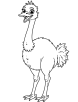 Ostrich in playful pose coloring page