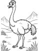 Ostrich with mountains coloring page