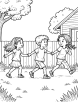 Outdoor games coloring page