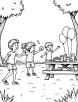 Outdoor party coloring page