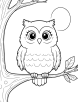 Owl at sunset coloring page