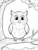 Owl in a mystical scene coloring page