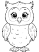 Owl with a cute expression coloring page