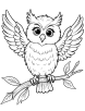 Owl with spread wings coloring page