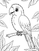 Parrot in a rain forest coloring page