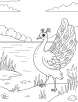 Peacock near a lake coloring page