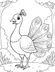 Peacock outline coloring page