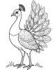 Peacock with a majestic tail coloring page