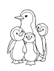 Penguin and family coloring page