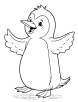 Penguin dancing coloring page