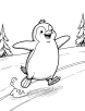 Penguin sliding coloring page