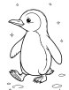 Penguin walking coloring page