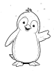 Penguin waving hand coloring page