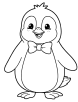 Penguin with bowtie coloring page