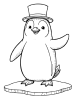 Penguin with hat coloring page