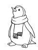 Penguin with a scarf coloring page