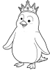 Penguin with crown coloring page