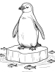 Penguin and fish coloring page