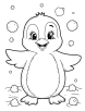 Penguin with ice coloring page