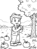 Picking apple coloring page