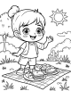 Picnic Coloring Page